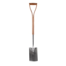Gold Tools Chrome Plated Standard Spade, Wood Shaft